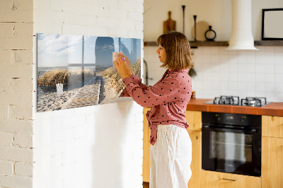 Magnetic board for writing View of the beach