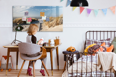 Magnetic board for writing View of the beach