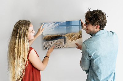 Magnetic erase board View of the beach