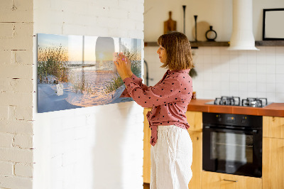 Magnetic writing board Sunset on the beach