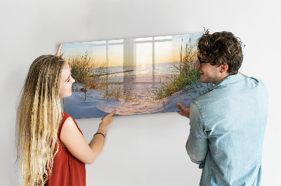 Magnetic writing board Sunset on the beach