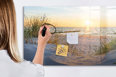 Magnetic writing board Sunset on the beach