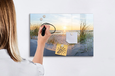 Magnetic writing board Sunset on the beach
