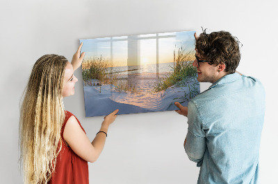 Magnetic writing board Sunset on the beach