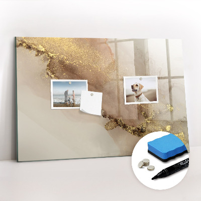 Magnetic board for writing Gold marble