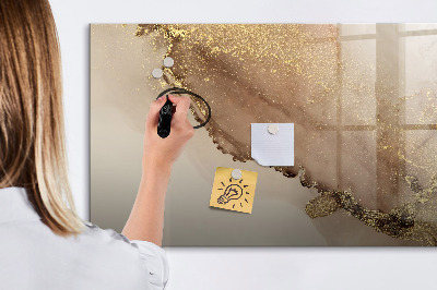 Magnetic board for writing Gold marble