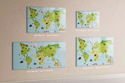 Magnetic drawing board World map with animals