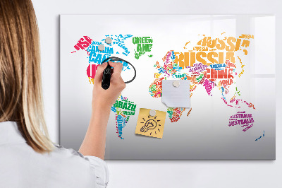 Magnetic writing board Colorful country names