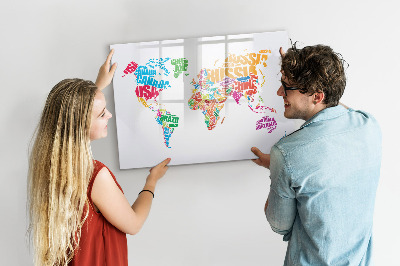 Magnetic writing board Colorful country names