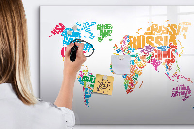 Magnetic writing board Colorful country names