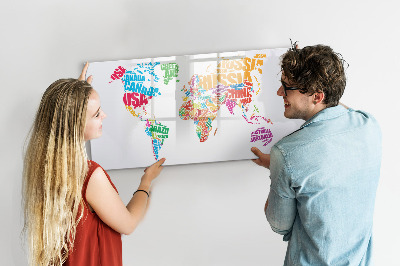 Magnetic writing board Colorful country names