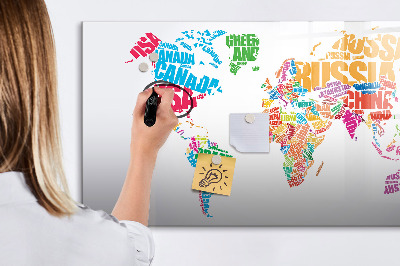 Magnetic writing board Colorful country names