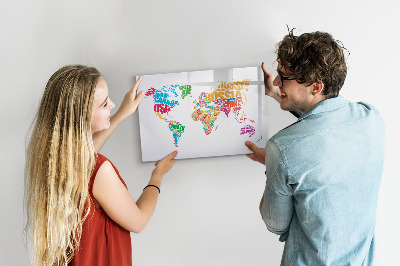Magnetic writing board Colorful country names