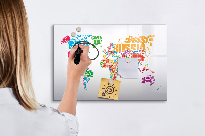 Magnetic writing board Colorful country names
