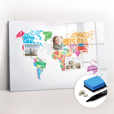 Magnetic writing board Colorful country names