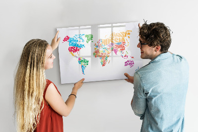 Magnetic writing board Colorful country names