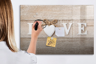 Magnetic erase board The inscription love