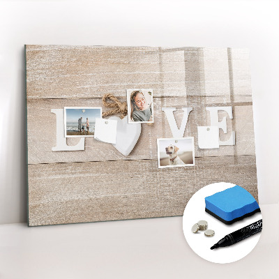 Magnetic erase board The inscription love
