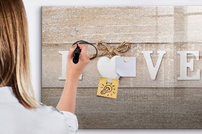 Magnetic erase board The inscription love