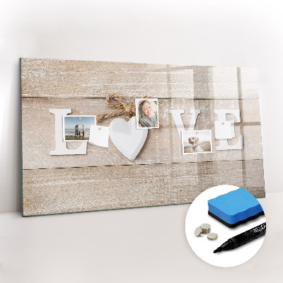Magnetic writing board The inscription love