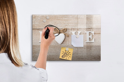 Magnetic erase board The inscription love