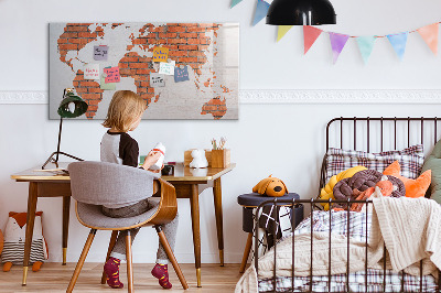 Magnetic drawing board Brick World Map