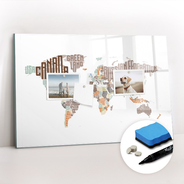 Magnetic erase board Map colored letters