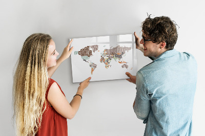 Magnetic erase board Map colored letters