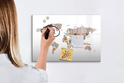 Magnetic erase board Map colored letters