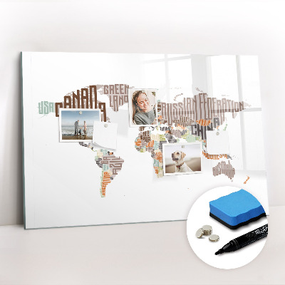 Magnetic writing board Map Colored Letters