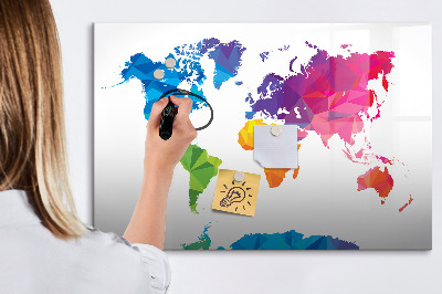 Magnetic writing board Abstract world map