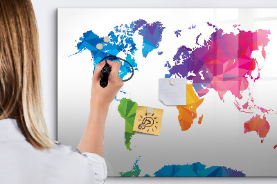 Magnetic writing board Abstract world map