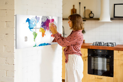 Magnetic writing board Abstract world map
