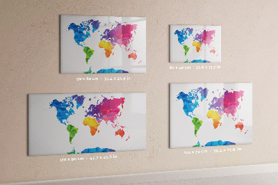 Magnetic writing board Abstract world map