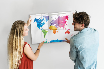Magnetic writing board Abstract world map