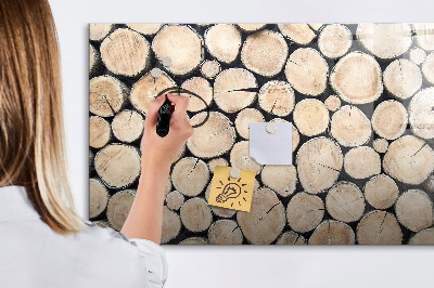 Magnetic board with marker Tree stumps cut down
