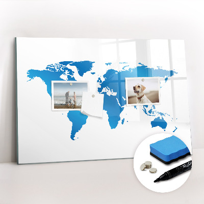 Magnetic writing board World map