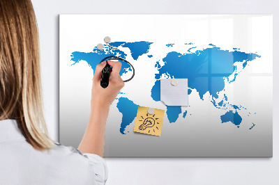 Magnetic writing board World map