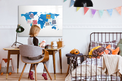 Magnetic writing board World map