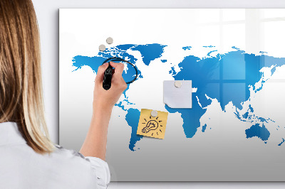 Magnetic writing board World map