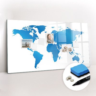 Magnetic writing board World map