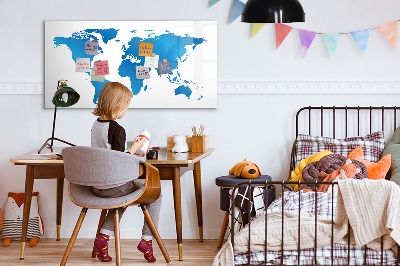Magnetic writing board World map