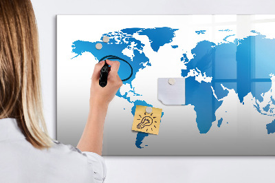 Magnetic writing board World map