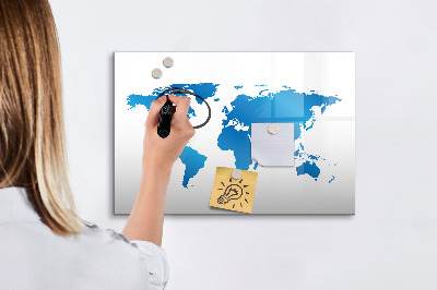 Magnetic writing board World map