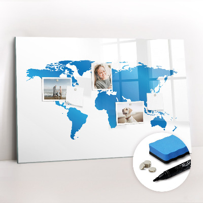 Magnetic writing board World map