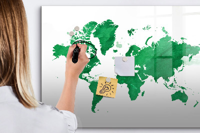 Magnetic writing board Green World Map