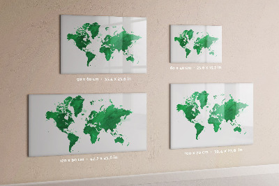 Magnetic writing board Green World Map