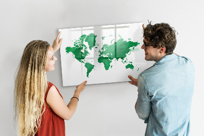 Magnetic writing board Green World Map