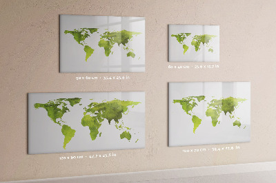 Magnetic erase board Watercolor world map