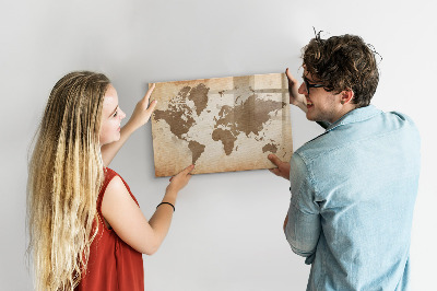 Magnetic writing board Painted map of the world